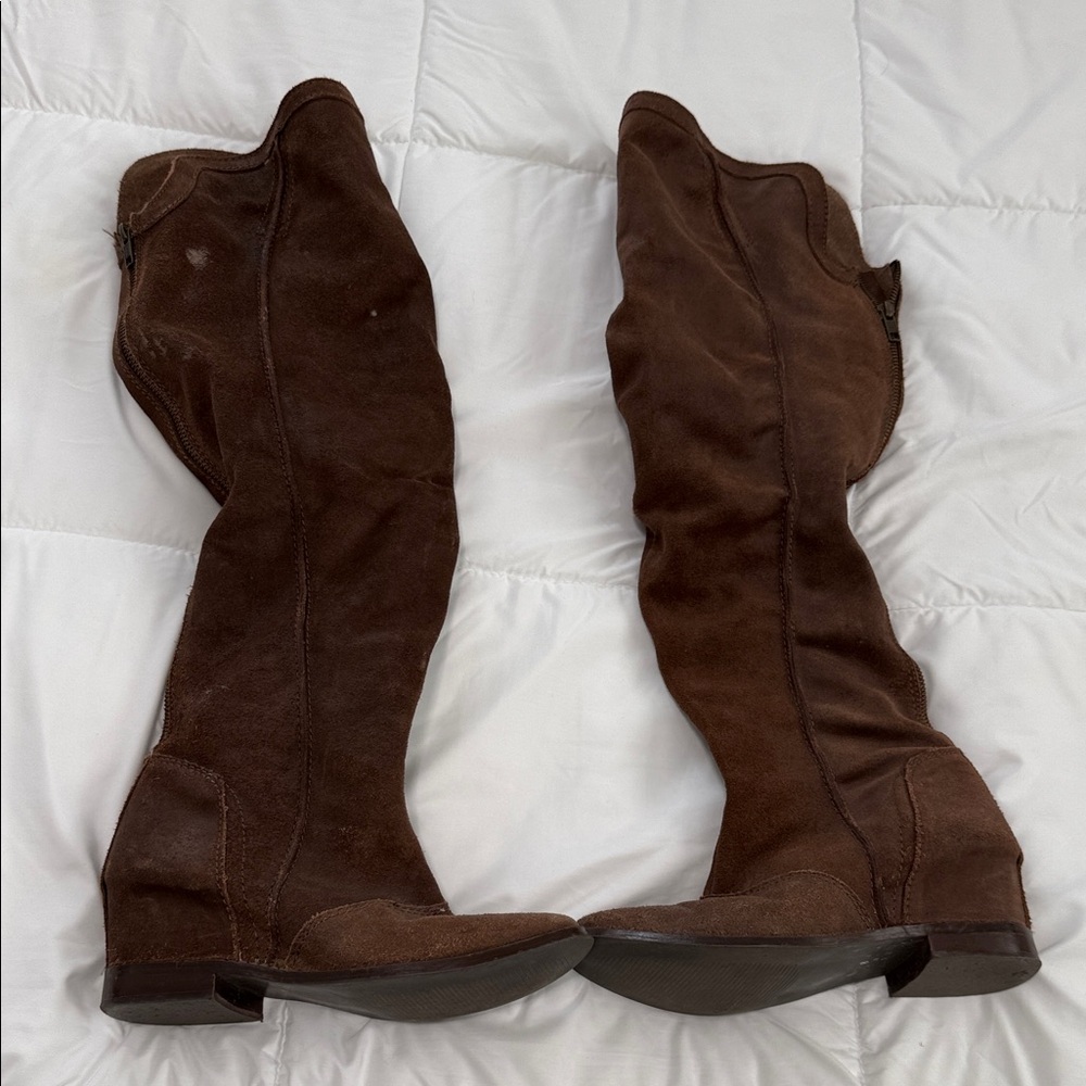 Buckle Dark Brown Over the Knee Boots